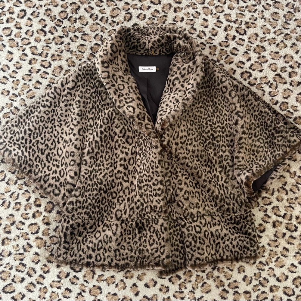 Calvin Klein Leopard Fur Cape